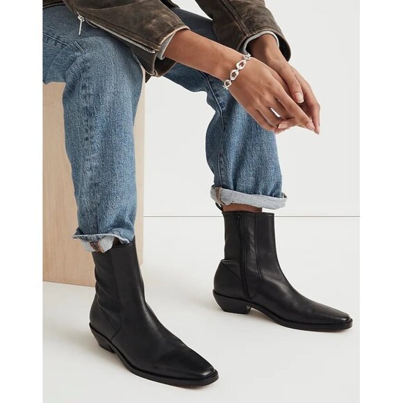 Madewell The Idris Ankle Boot in Leather in True Black - Picture 4 of 11